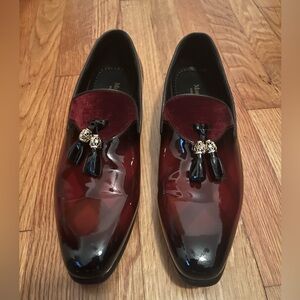 Stylish Burgundy and Black Tassel Loafers